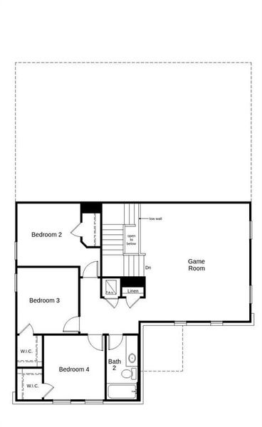 This floor plan features 5 bedrooms, 3 full baths and over 2,500 square feet of living space.