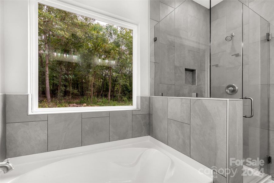 Complete with soaker tub and walk-in shower