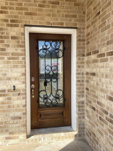 Impressive iron & glass front door.