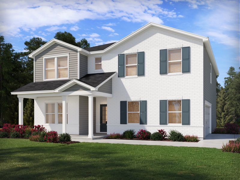 Representative exterior photo of a completed home built from the Taylorsville Basement by Meritage Homes in River Pointe, Monroe, GA (Image 2).