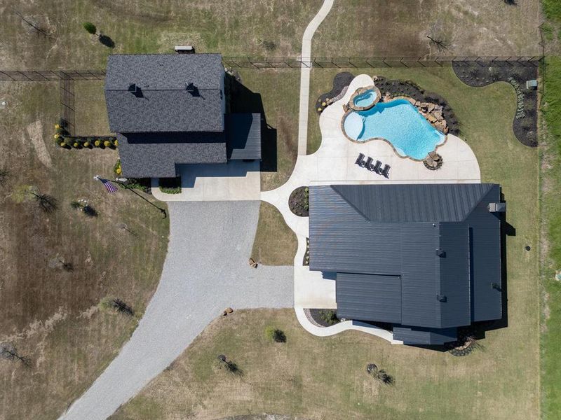 Birds eye view of property