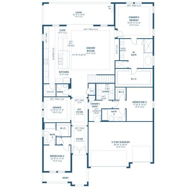2D floor plan layout for the Bayport II by Homes by WestBay in Oakfield, Parrish, FL (Image 3).