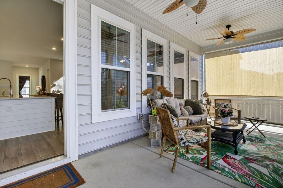 Exterior details and patio area of a home in Sweetgrass at Summers Corner, Summerville (Image 27).