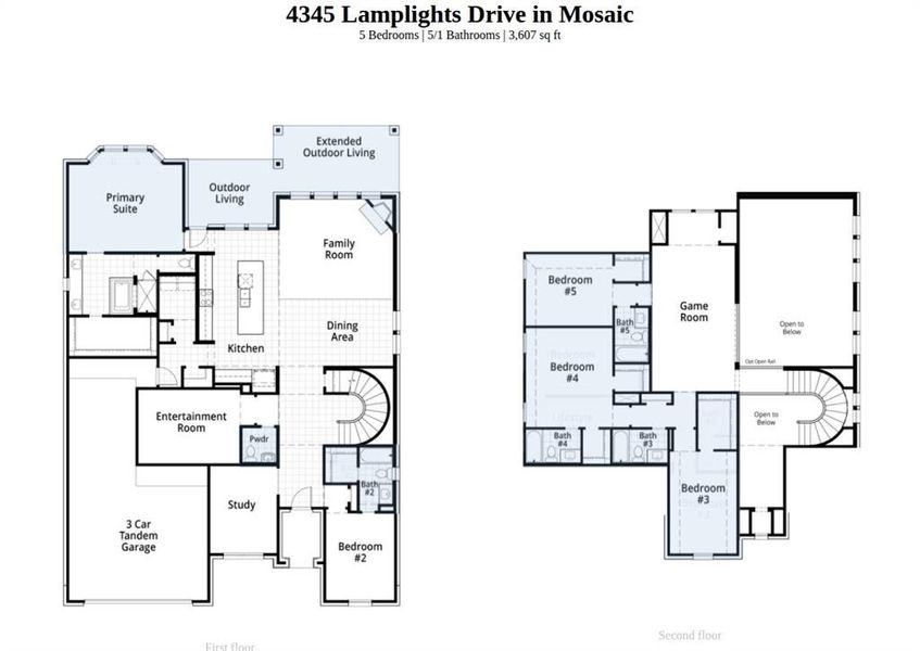 2D floor plan layout of this home in Mosaic, Celina, TX (Image 3).