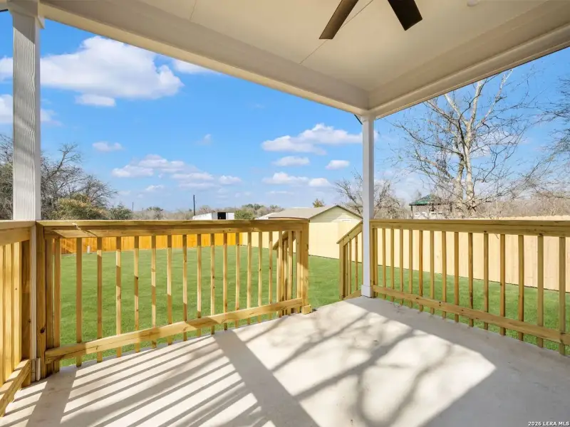 Exterior details and patio area of a home in , Lytle (Image 12).