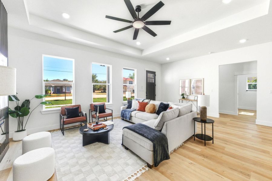 Furnished interior view inside a new home in , Bastrop (Image 12). Furnished interior view inside a new home in , Bastrop (Image 12).