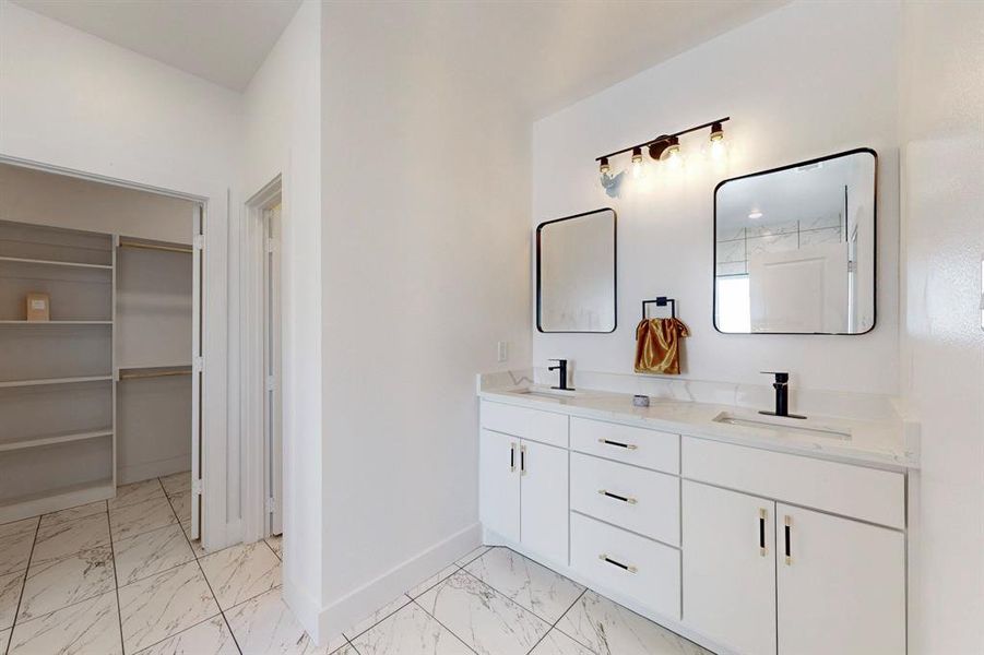 Bathroom featuring vanity