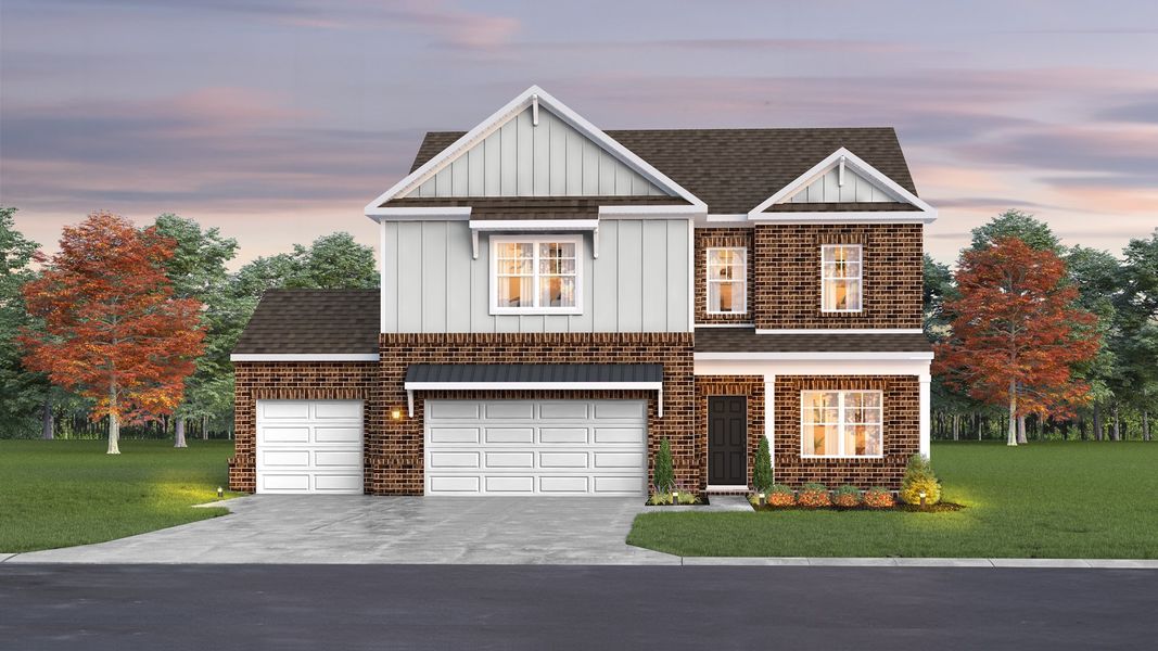 Elevation H with 3-Car Garage (R2) Elevation H with 3-Car Garage (R2)