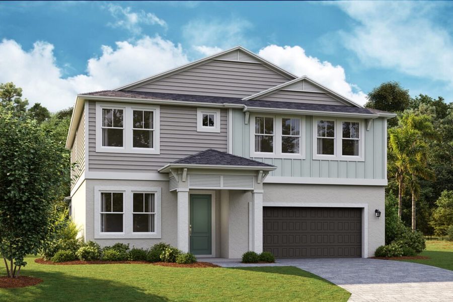 Front exterior of a new home in Pasadena Woods, Dade City, FL, highlighting curb appeal (Image 2). Front exterior of a new home in Pasadena Woods, Dade City, FL, highlighting curb appeal (Image 2).