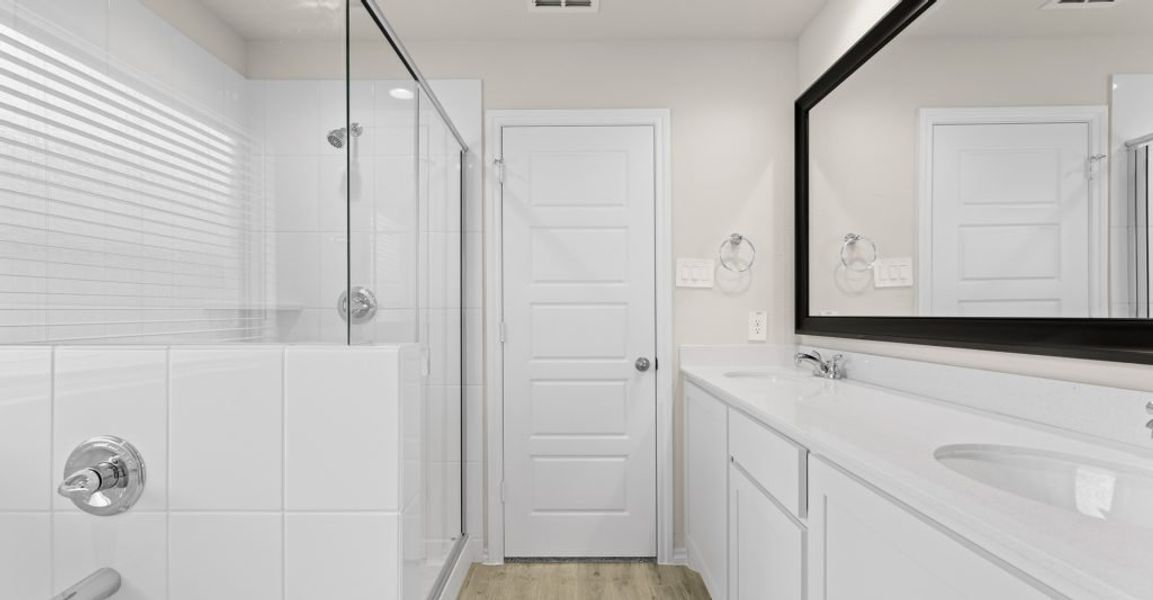 Representative exterior photo of a completed home built from the Austin by Impression Homes in Keeneland, Aubrey, TX (Image 17).