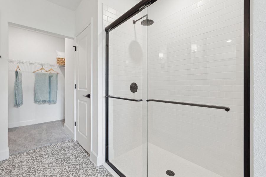 Glass shower in primary bath