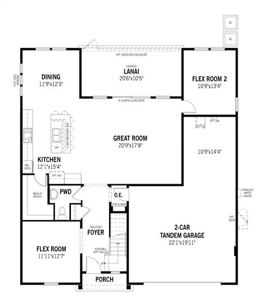 2D floor plan layout for the Rowan by Mattamy Homes in RiverTown - Cove, St. Johns, FL (Image 4). 2D floor plan layout for the Rowan by Mattamy Homes in RiverTown - Cove, St. Johns, FL (Image 4).