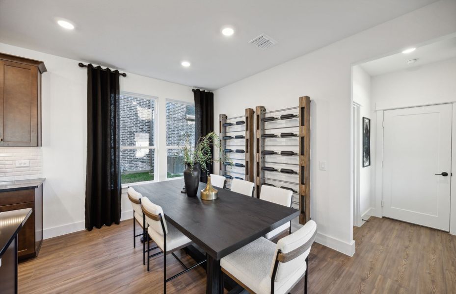 Dining area with large windows