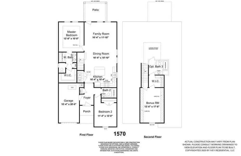 Black and White Floorplan | The 1570 Plan by Ivey Homes Black and White Floorplan | The 1570 Plan by Ivey Homes