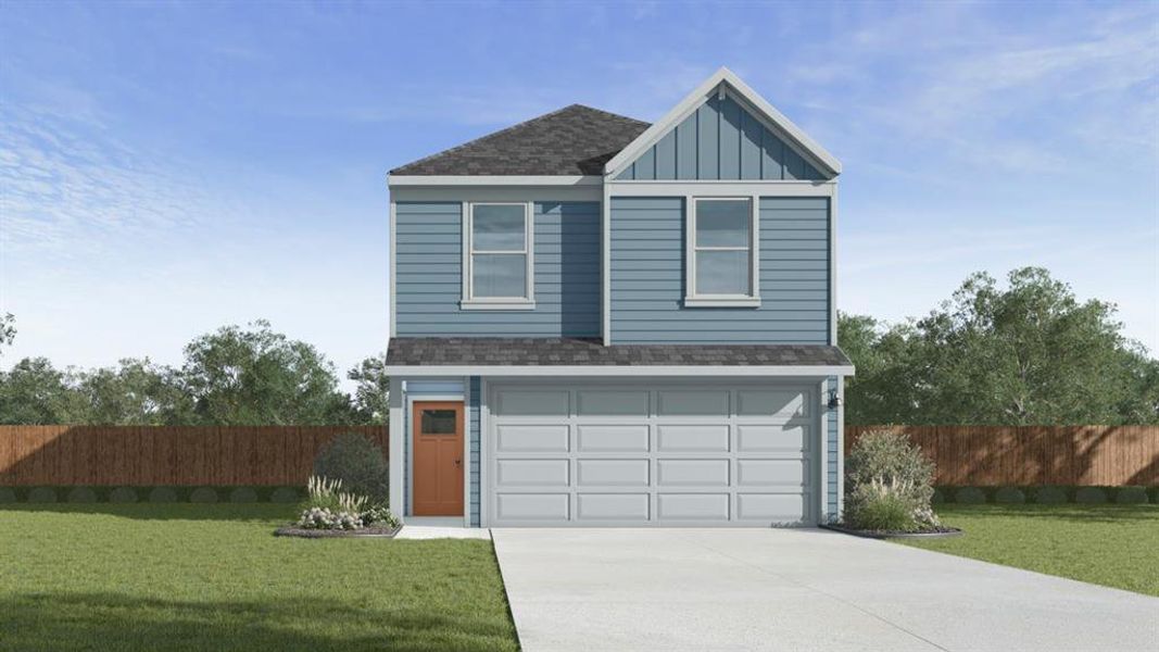 View of front of house featuring roof with shingles, board and batten siding, concrete driveway, and a garage View of front of house featuring roof with shingles, board and batten siding, concrete driveway, and a garage