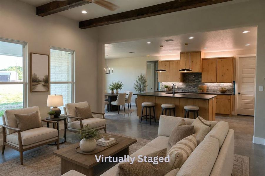 Furnished interior view inside a new home in , Weatherford (Image 11).