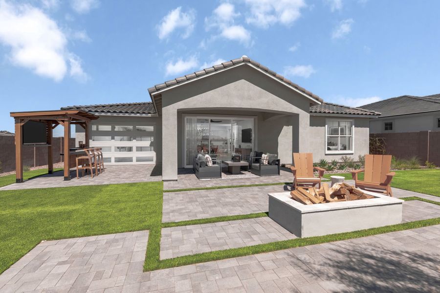 Representative exterior details of a home built from the Compass by Taylor Morrison in Combs Ranch Journey Collection, San Tan Valley (Image 3).
