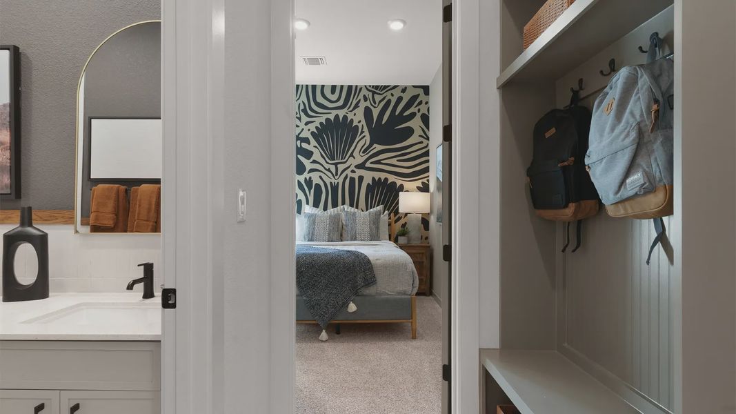 Representative furnished interior of a home built from the Hampton by Chesmar Homes in Crescent Bluff, Georgetown (Image 9).