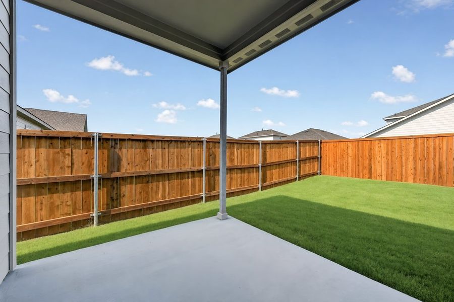 Exterior details and patio area of a home in River Ridge, Crandall (Image 2). Exterior details and patio area of a home in River Ridge, Crandall (Image 2).