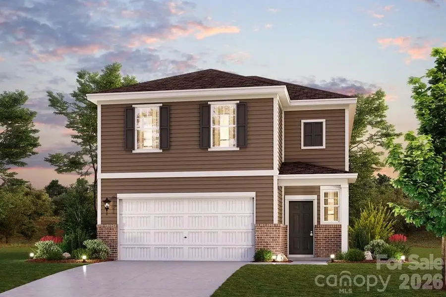 Front exterior of a new home in The Meadows at Asbury Ridge, York, SC, highlighting curb appeal (Image 1). Front exterior of a new home in The Meadows at Asbury Ridge, York, SC, highlighting curb appeal (Image 1).