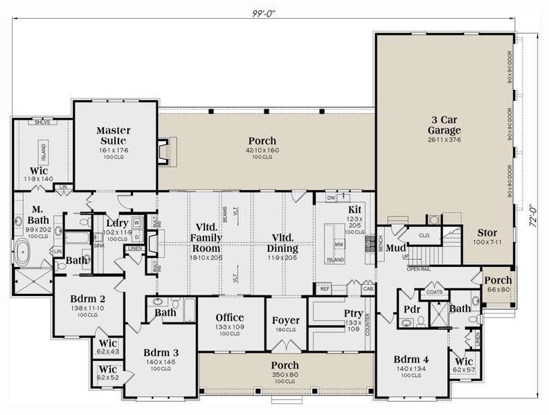 2D floor plan layout for the Montgomery by Zeal Home Builders in Sunrise Point, Weatherford, TX (Image 3). 2D floor plan layout for the Montgomery by Zeal Home Builders in Sunrise Point, Weatherford, TX (Image 3).