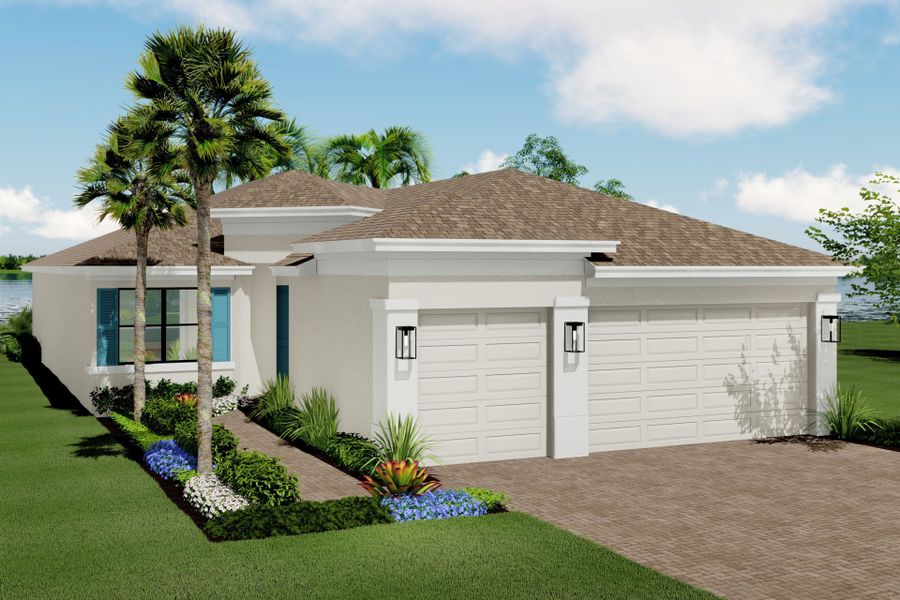 Representative exterior photo of a completed home built from the Tortuga by GL Homes in Valencia Harbor (55+), Fort Myers, FL (Image 9).