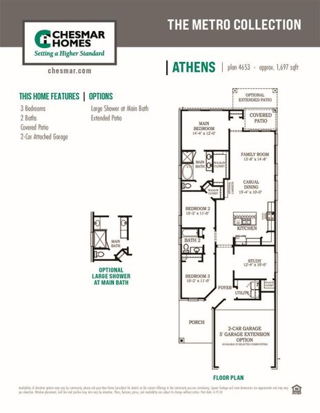 2D floor plan layout of this home in Evergreen, Conroe, TX (Image 5).