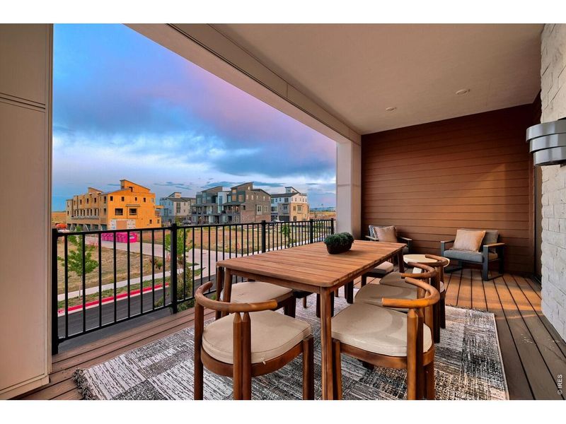 Exterior details and patio area of a home in Baseline, Broomfield (Image 24).
