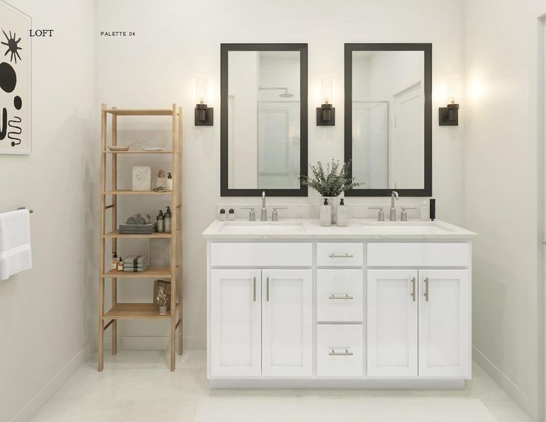 Loft Look Palette 4 Primary Bathroom (*Artist rendering used for illustration purposes only.)