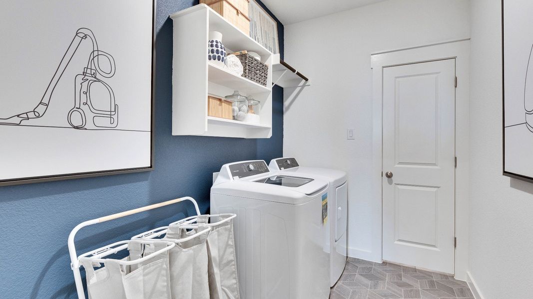 Representative furnished interior of a home built from the Meyerson by DRB Homes in Infinity Square, Kyle (Image 40).