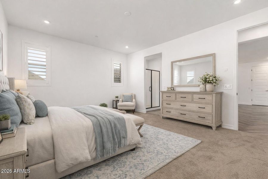 Virtually Staged Master Bedroom