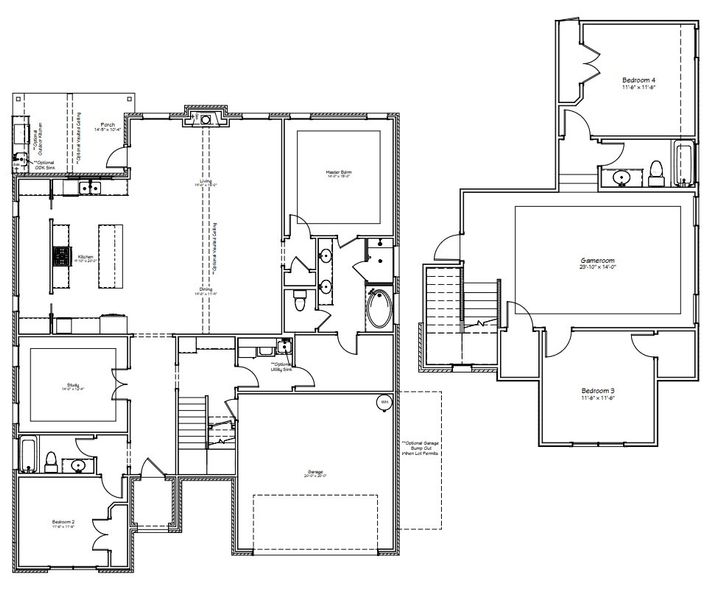 2D floor plan layout for the The Landry by Reece Homes in Oakmont, Bryan, TX (Image 5). 2D floor plan layout for the The Landry by Reece Homes in Oakmont, Bryan, TX (Image 5).