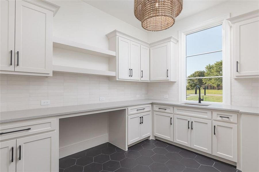 Expansive utility room.