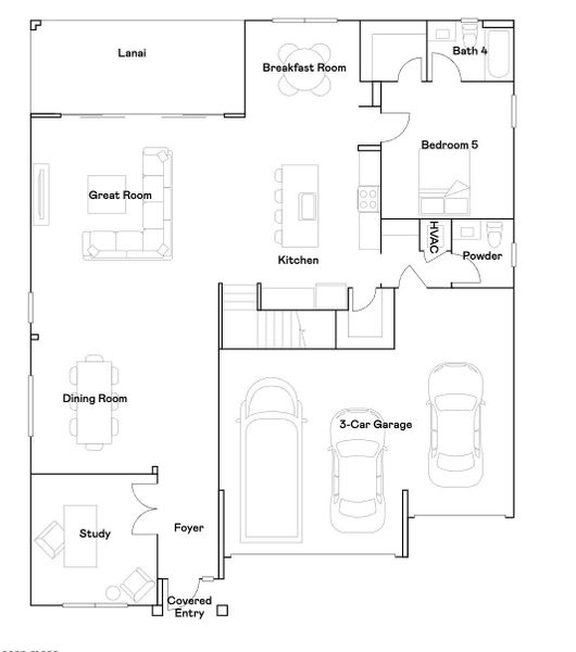 2D floor plan layout of this home in , The Acreage, FL (Image 4).