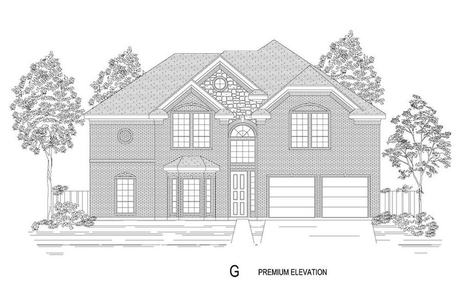Representative rendering of the exterior for the Brentwood 3F (w/Media) by First Texas Homes (Image 15).