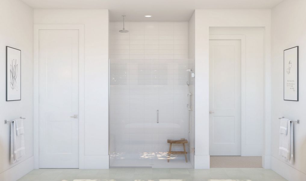 Spacious plus shower in primary bath