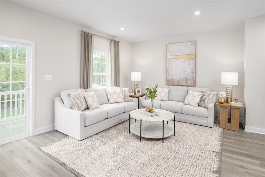 Representative furnished interior of a home built from the Schubert by Ryan Homes in Park Ridge at Sugar Hill, Sugar Hill (Image 15).