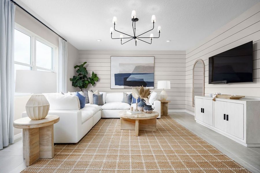 Representative furnished interior of a home built from the Cape by Risewell Homes in Marion Ridge, Haines City (Image 7).