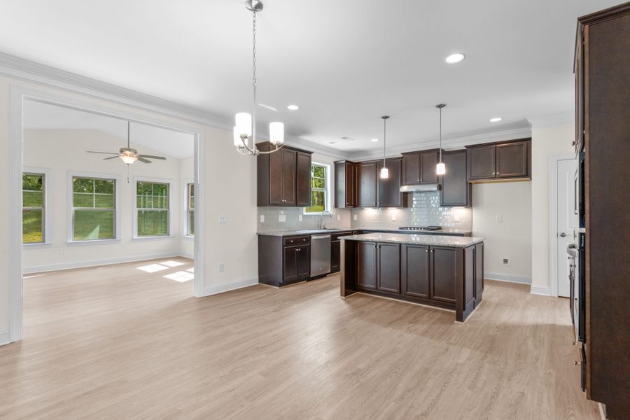 Representative furnished interior of a home built from the Fairfield Lux by Keystone Homes NC in Weybridge, Burlington (Image 9).