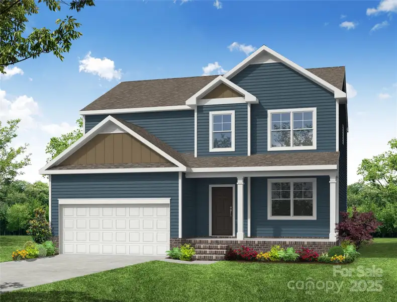 Homesite 324-01 features a Newberry with walk-out basement and front load garage. Homesite 324-01 features a Newberry with walk-out basement and front load garage.