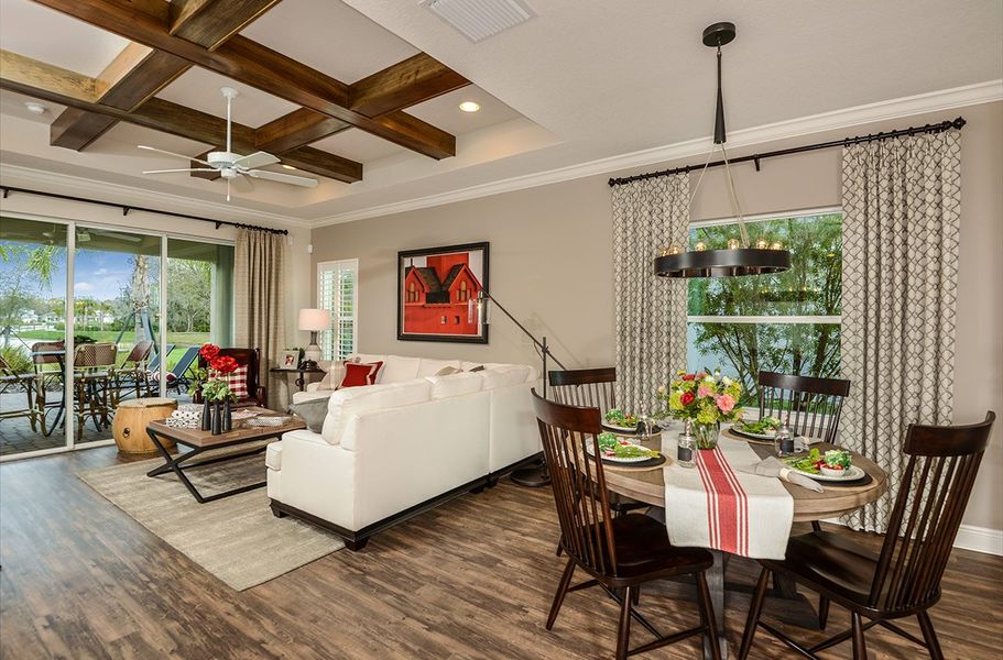 Representative furnished interior of a home built from the Fresh Spring by Neal Communities in SkySail, Naples (Image 9).