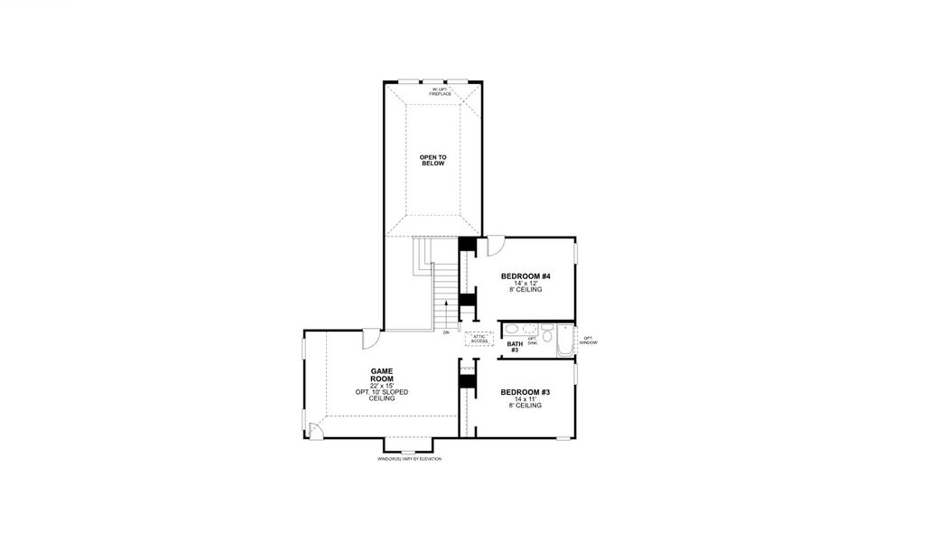 2D floor plan layout for the Addison by M/I Homes in Eliana, McKinney, TX (Image 3).