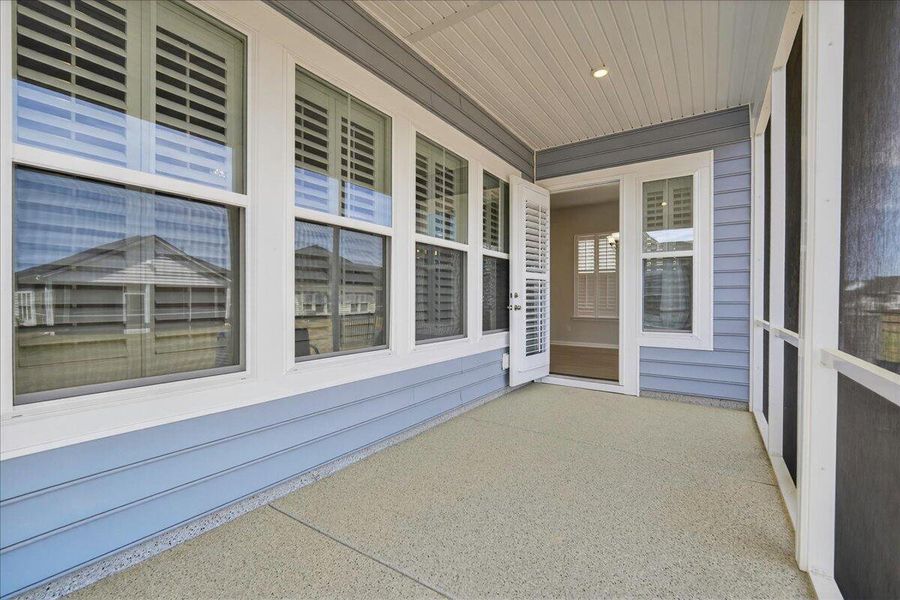 Exterior details and patio area of a home in Horizons at Summers Corner | 55+, Summerville (Image 20).