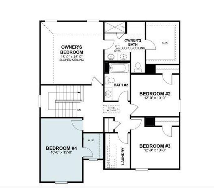 2D floor plan layout of this home in Cascades at Onion Creek, Austin, TX (Image 5). 2D floor plan layout of this home in Cascades at Onion Creek, Austin, TX (Image 5).