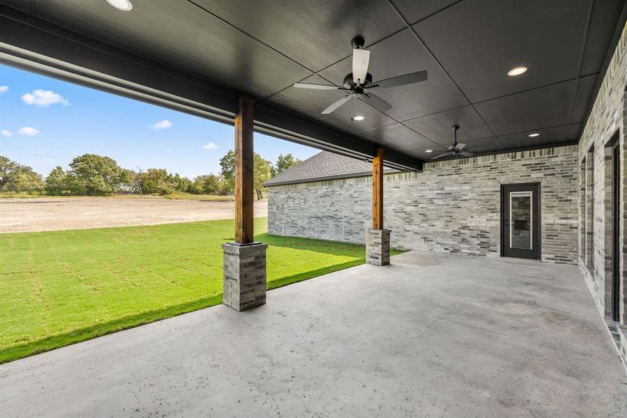 View of patio / terrace with ceiling fan View of patio / terrace with ceiling fan