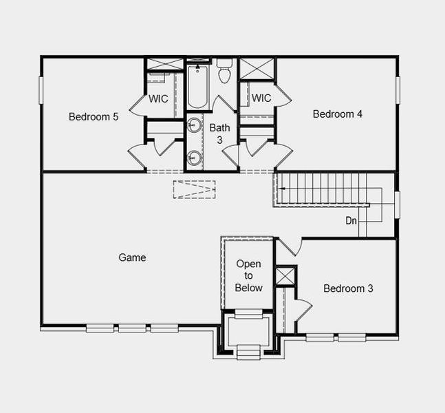 Second Floor Plan - Additional Highlights Include: covered back patio, gourmet kitchen with a refrigerator, built-in microwave, and a separate 5-burner gas cooktop with a vent hood vented outside