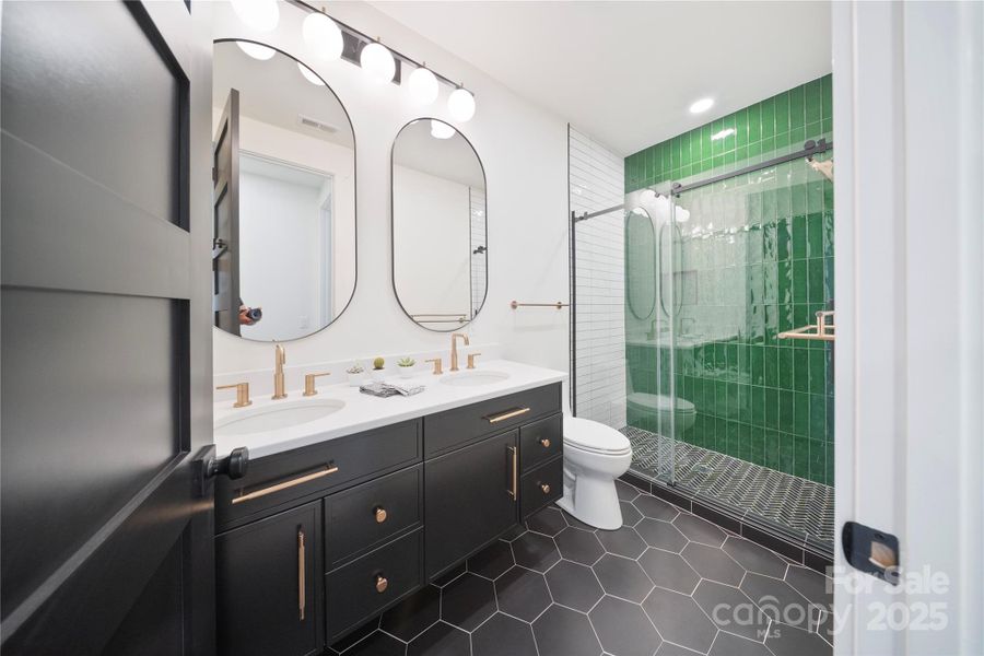 Main Bathroom - Hand glazed tile in shower Main Bathroom - Hand glazed tile in shower