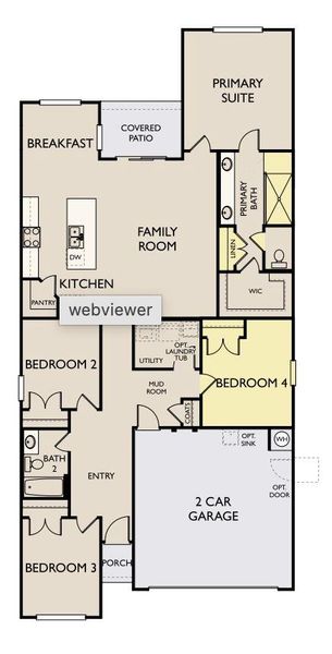 2D floor plan layout of this home in Cannon Ranch, Dripping Springs, TX (Image 4).