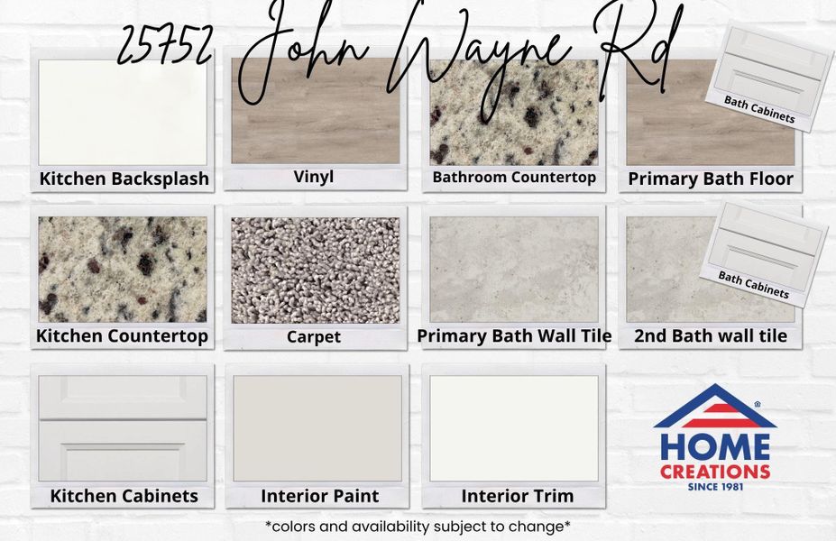 Sample of building materials used in homes in Hill & Dale Ranch, Splendora (Image 6).