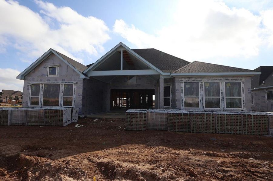 In-progress construction of a new home in Jordan Ranch 70' Homesites, Fulshear, TX (Image 10). In-progress construction of a new home in Jordan Ranch 70' Homesites, Fulshear, TX (Image 10).
